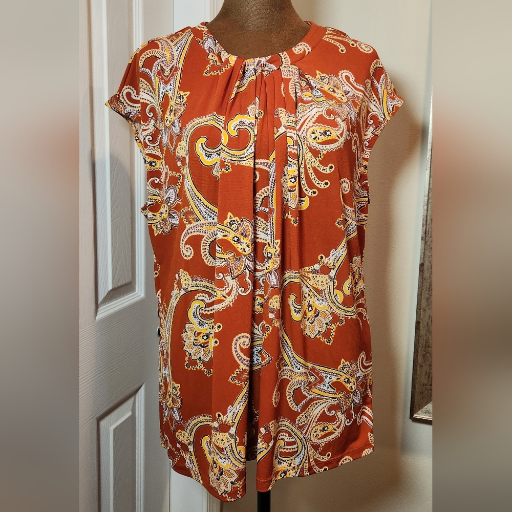 Liz Claiborne Paisley Red Women's Top XL